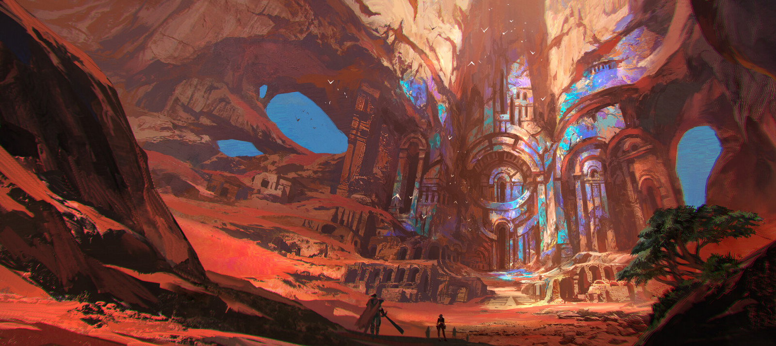 verden, natur, belysning, biom, himmel, KUNST, landskab, Natural landscape, milepæl, geologisk fænomen, dannelse, træ, maling, begivenhed, maleri, mørke, geologi, bue, træ, visual arts, klippe, nat, glas, hvælving, cg artwork, loft, illustration, moderne kunst, by, historiske sted