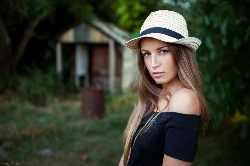ženy, model, portrét, čepice, fotografování, hloubka pole ženy, model, portrét, čepice, fotografování, hloubka pole