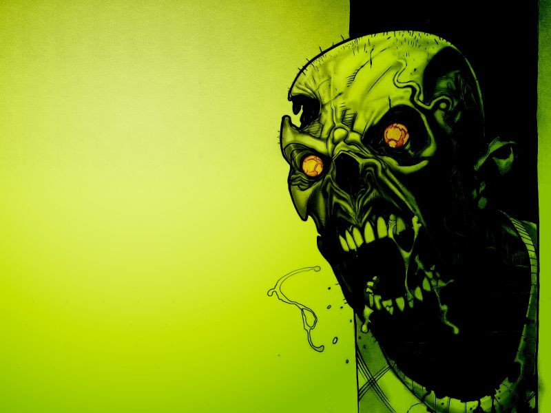illustration, artwork, green, yellow, zombies, minimalism illustration, artwork, green, yellow, zombies, minimalism