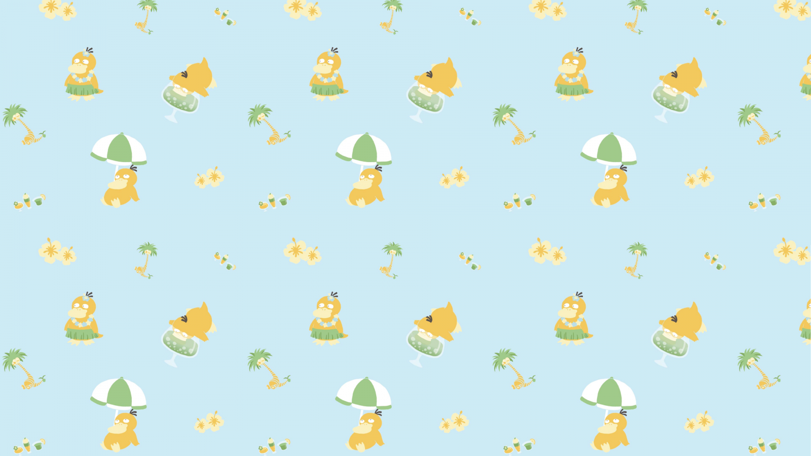 pokemon, pattern, 4k, Psyduck Pokemon