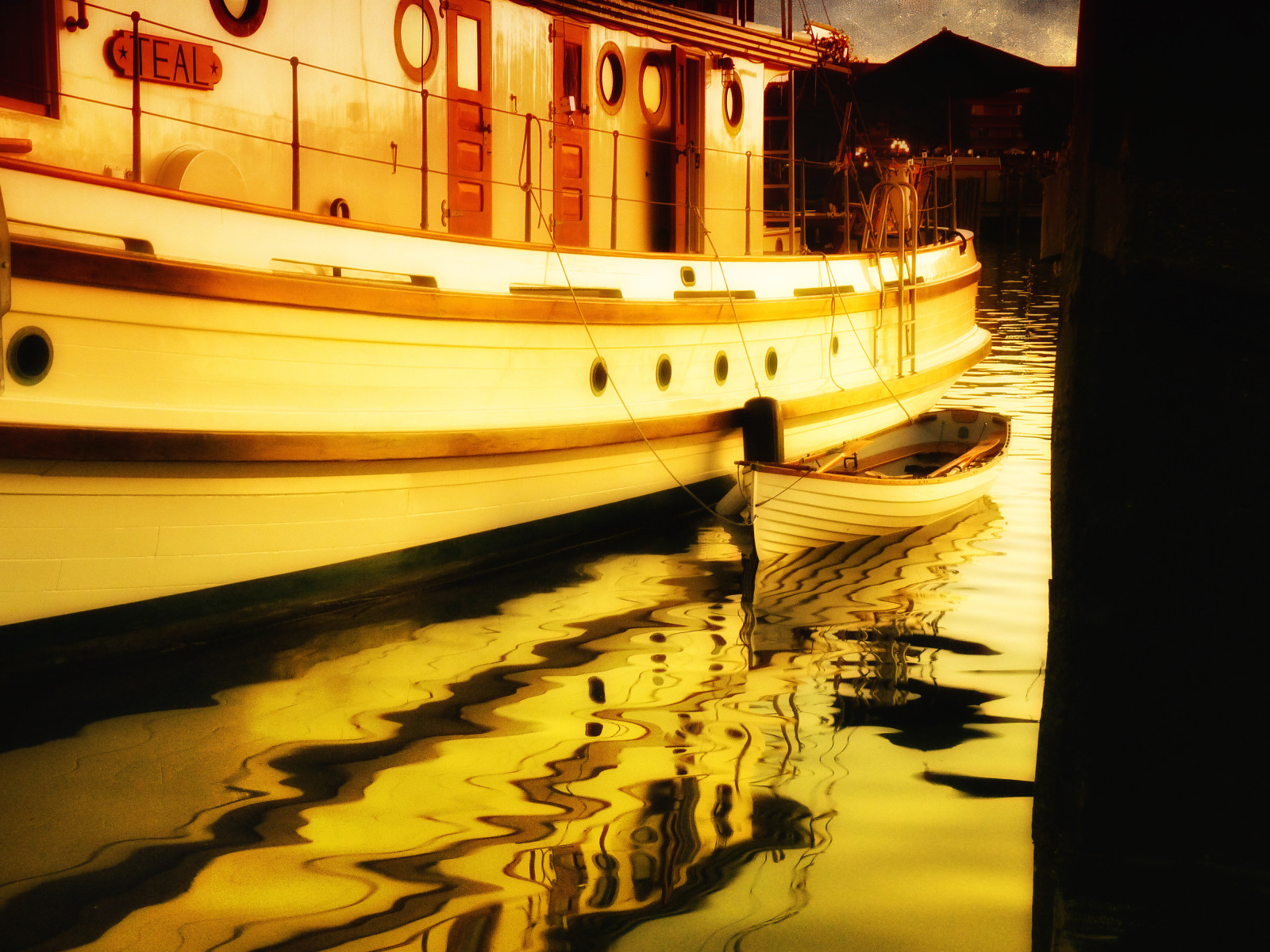Wallpaper : sea, reflection, gold, golden, bay, boat, harbour, ripple ...