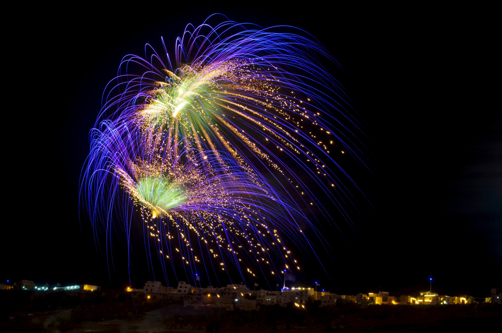 Wallpaper light, holiday, black, night, feast, island, fire, Mediterranean, colours, fireworks