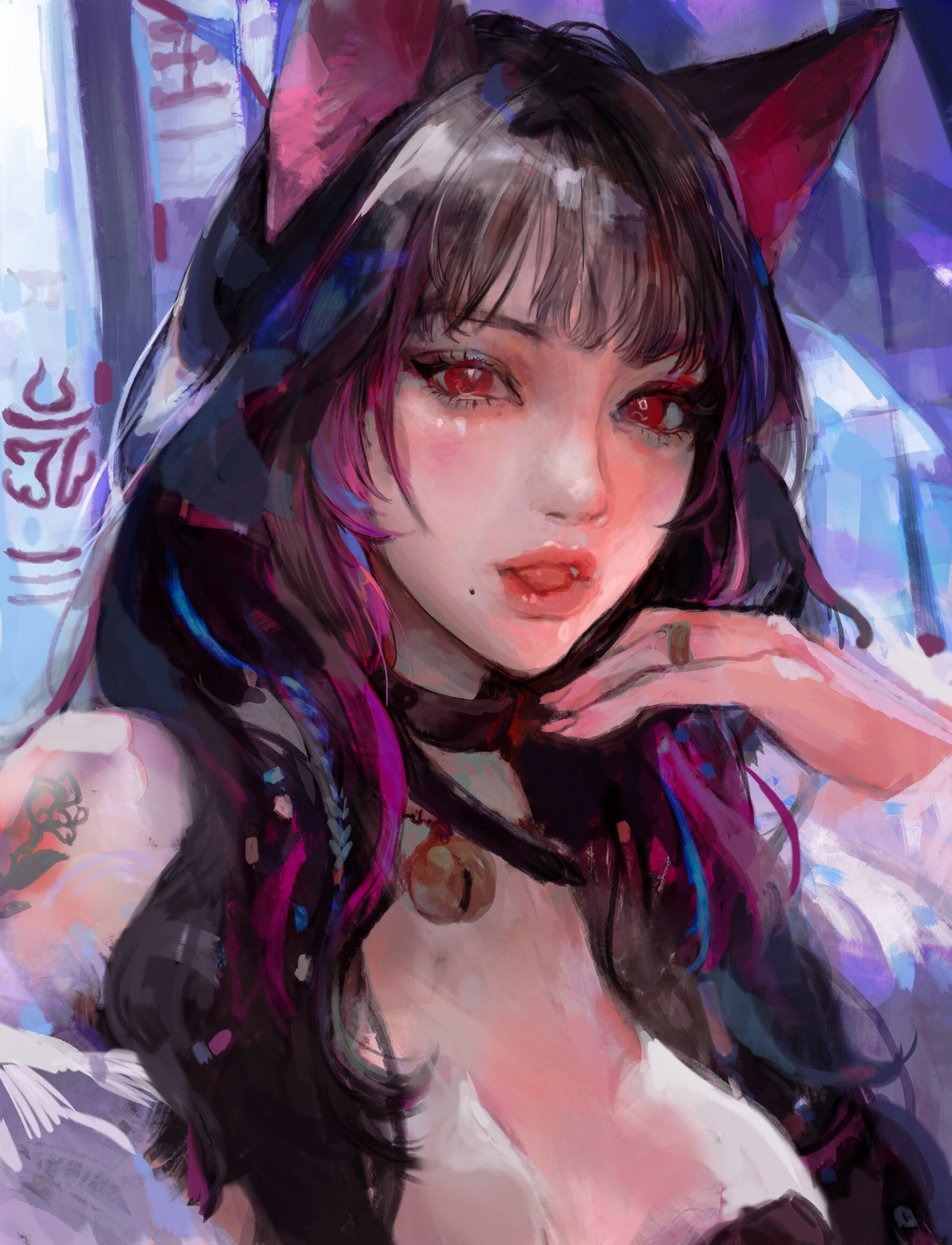 wallpaper-digital-art-artwork-illustration-cat-ears-asian-dark
