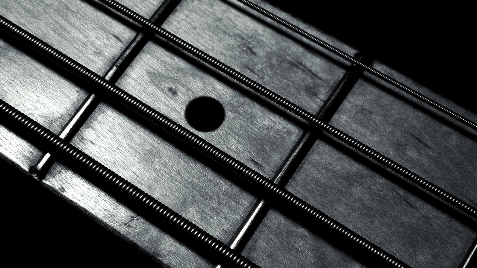 Wallpaper black background, minimalism, guitar, closeup, macro, metal
