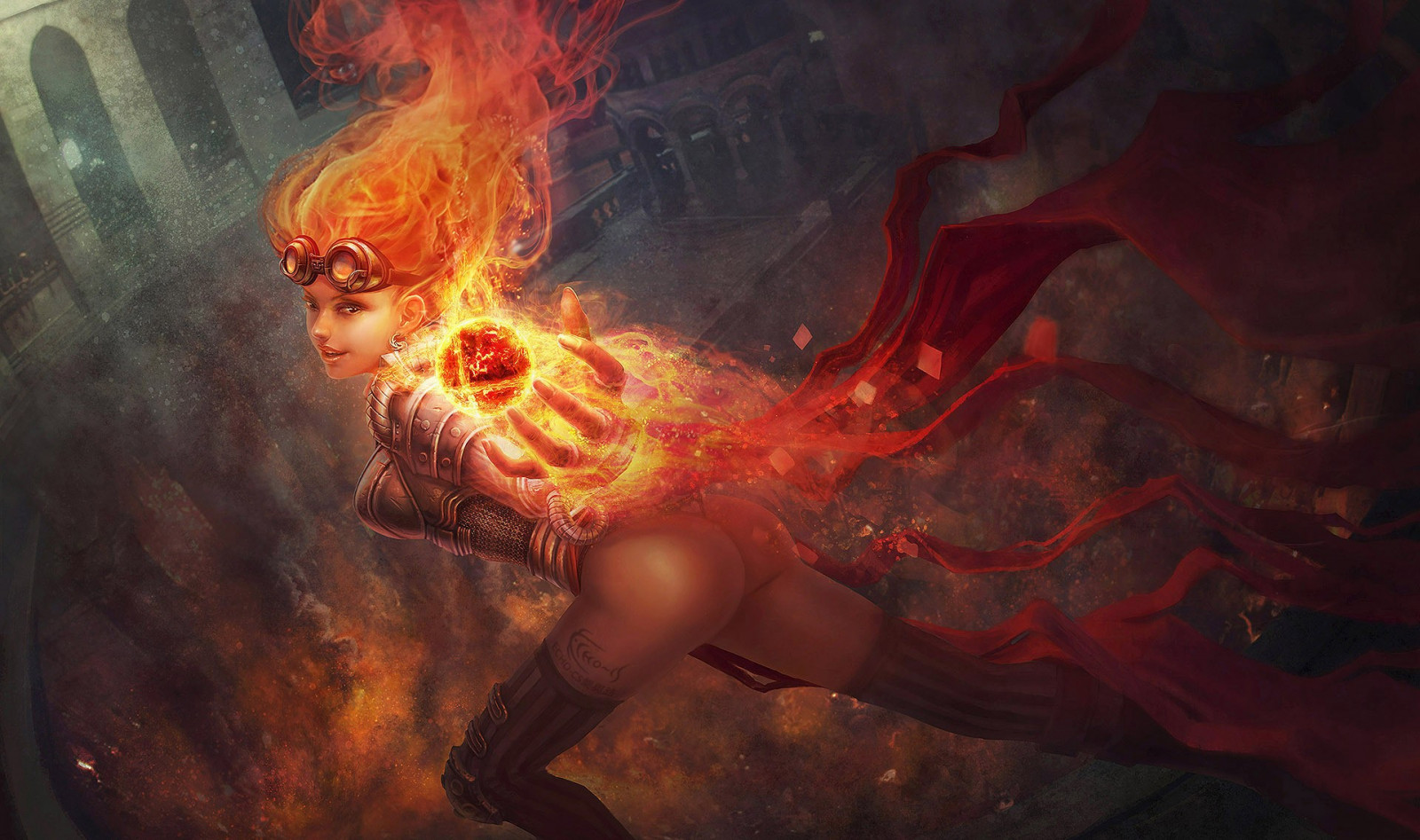 Fantasy kunst, magi, dæmon, mytologi, Chandra Nalaar, mørke, skærmbillede, computer tapet, fiktiv karakter, specielle effekter, geologisk fænomen