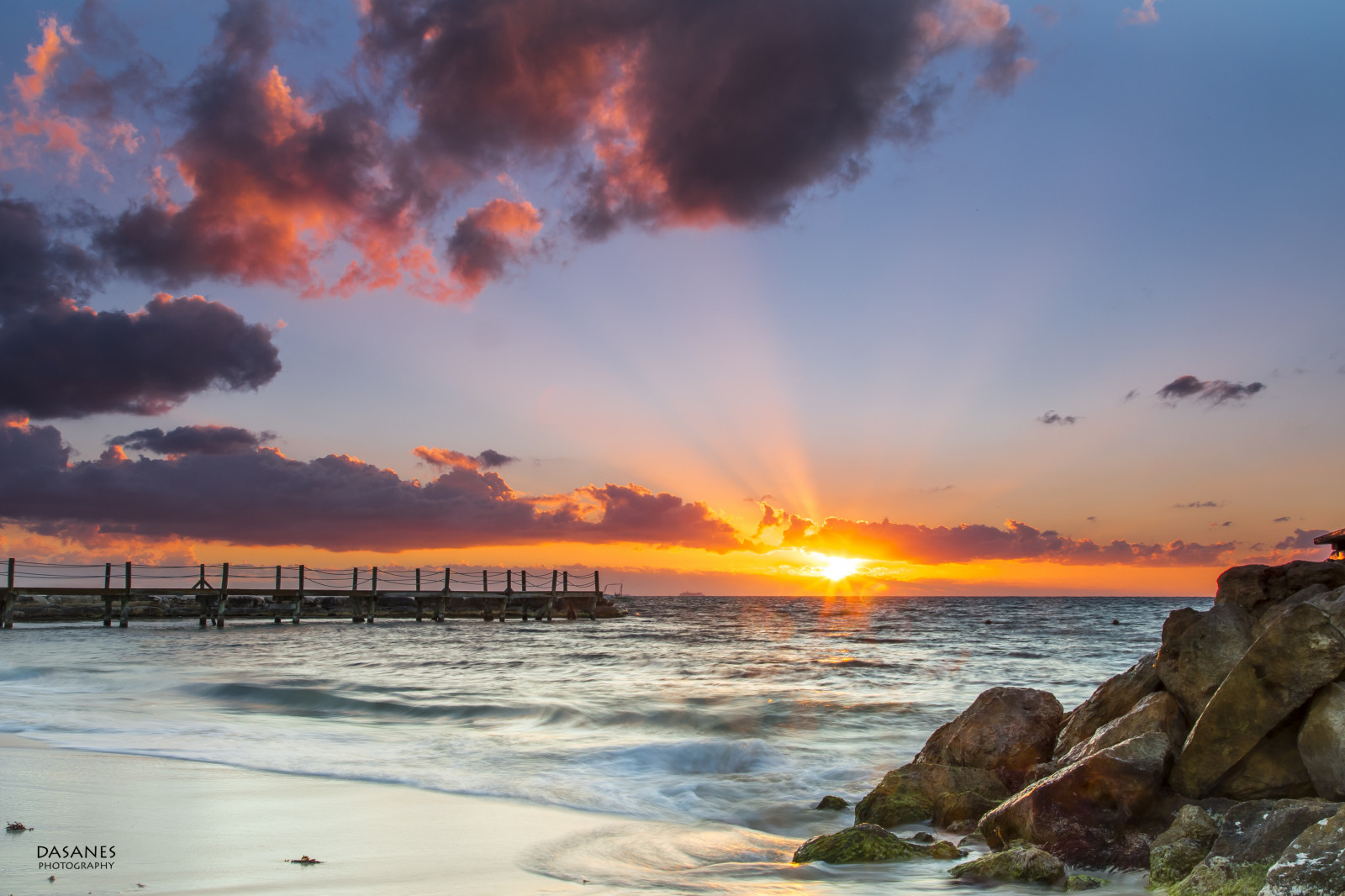 Wallpaper sea, orange, seascape, beach, clouds, sunrise, painting