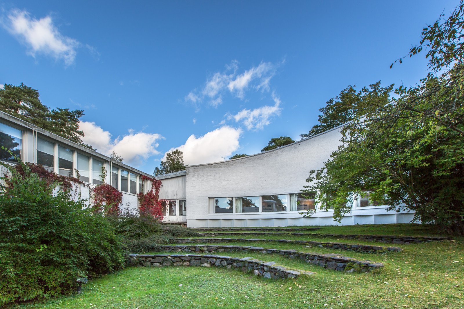 Wallpaper landscape, garden, architecture, building, grass, sky