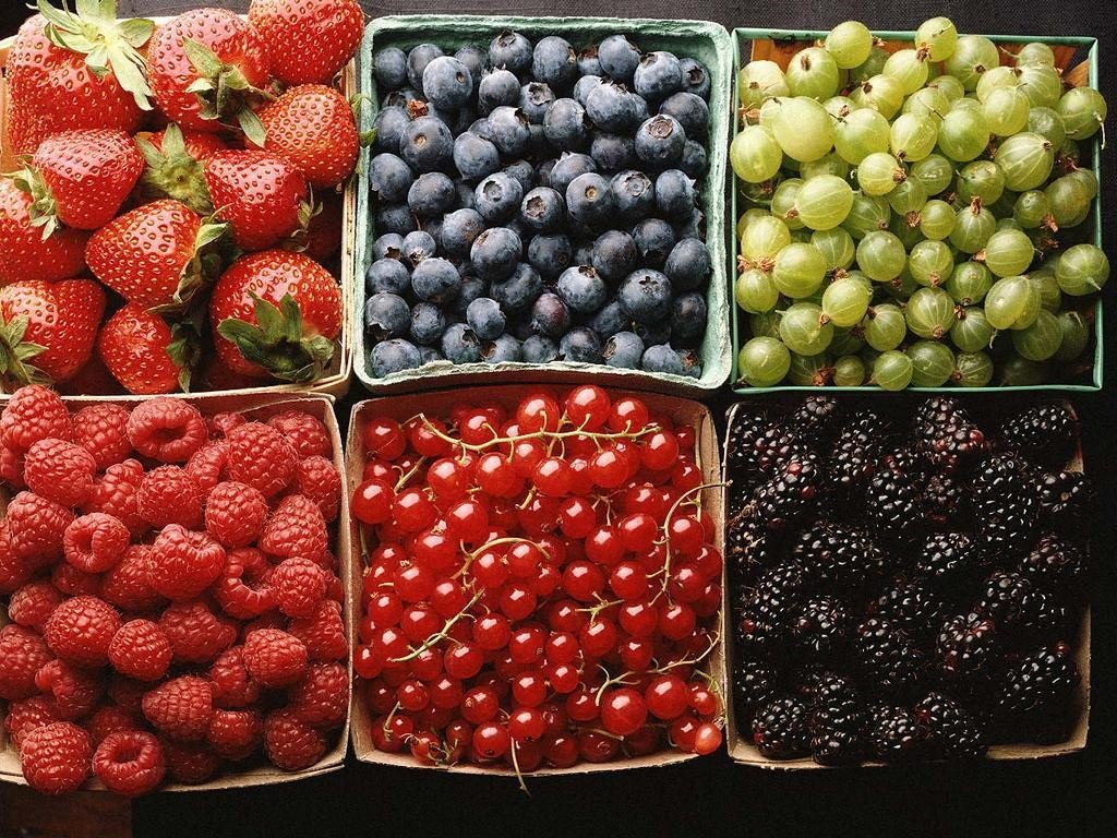 Wallpaper : 1024x768 px, blackberries, blueberries, cherries, grapes ...