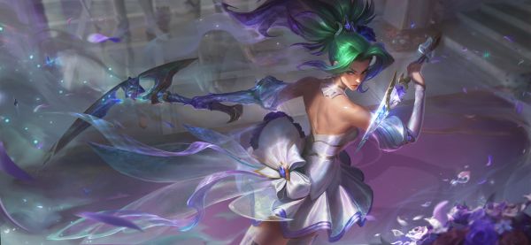 4k,digital art,Crystal Rose League of Legends Wild Rift,video games,GZG,Riot Games