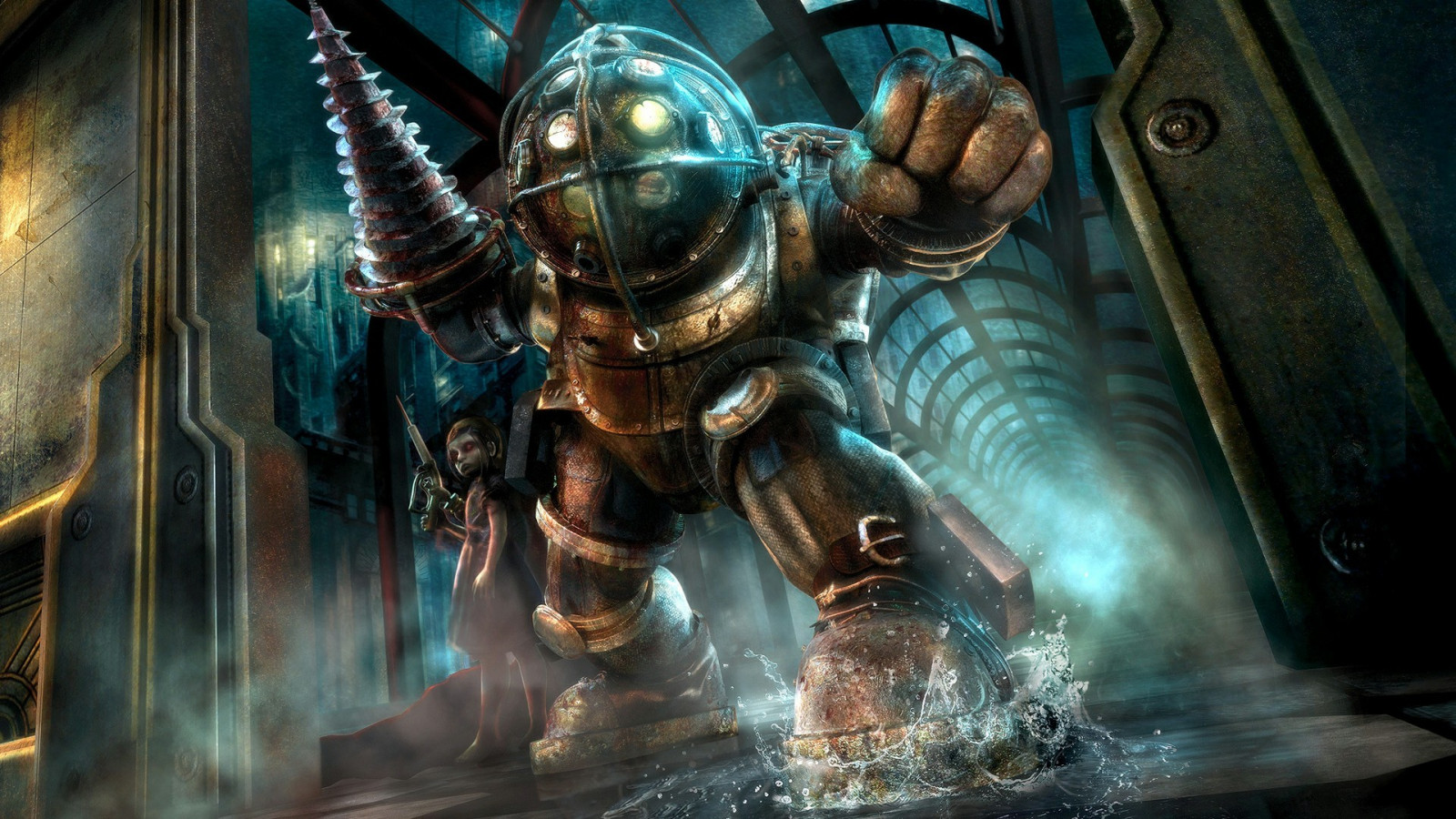Big Daddy, BioShock, mytologi, mørke, 1920x1080 px, computer tapet, specielle effekter, pc spil, organisme, cg artwork, visual effects