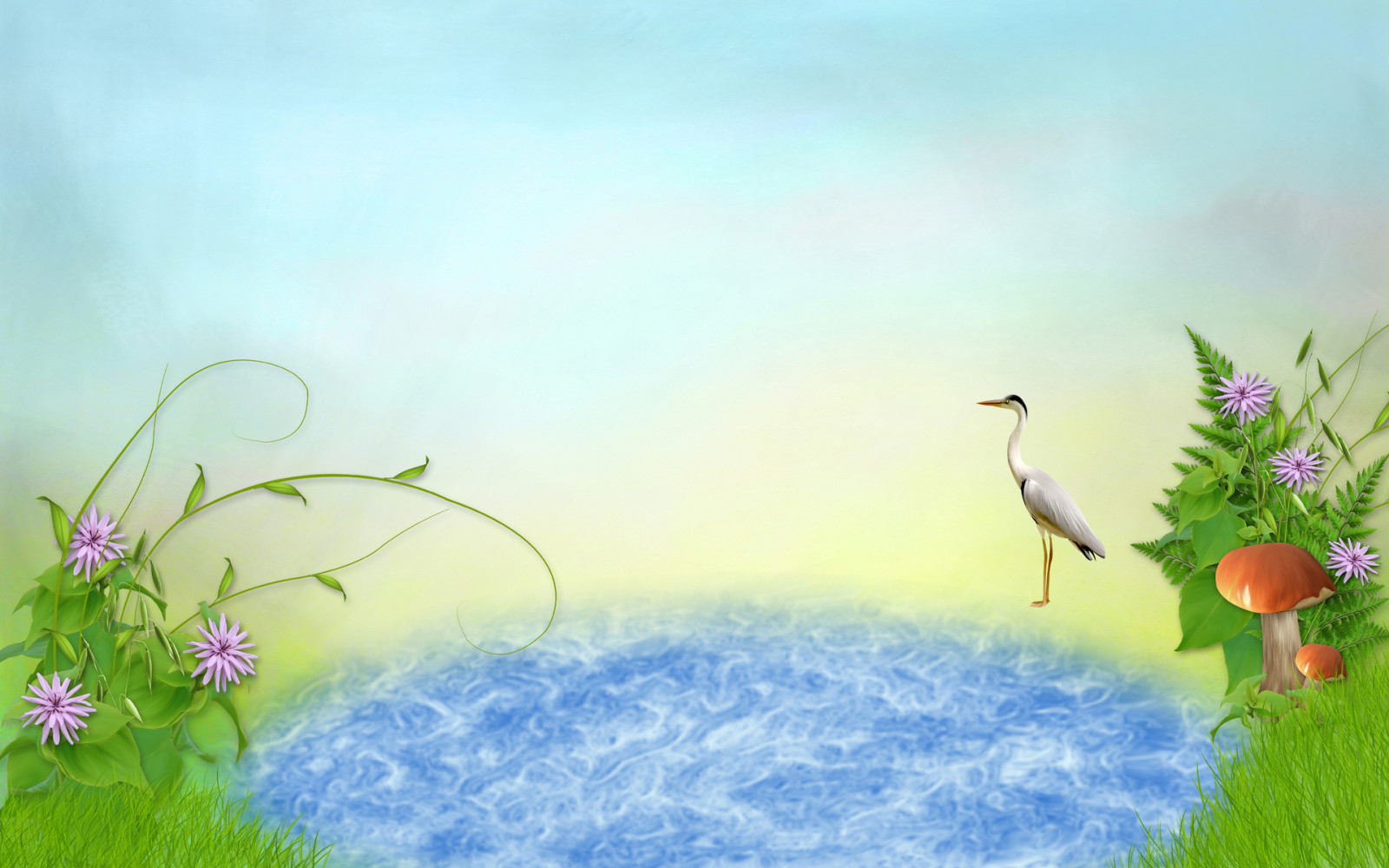 1920x1200 px, 3D, SENI, burung-burung, bunga-bunga, alam, musim semi
