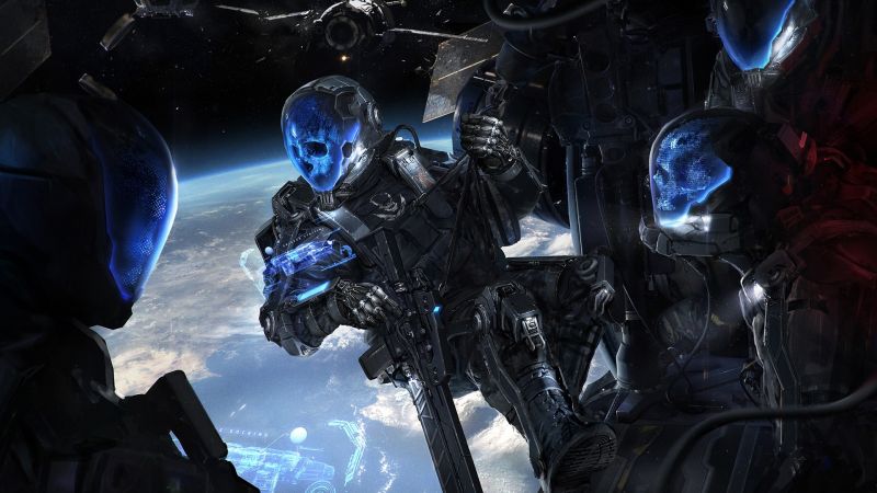 digitální umění, anime, prostor, futuristický, sci-fi, válečný digitální umění, anime, prostor, futuristický, sci-fi, válečný