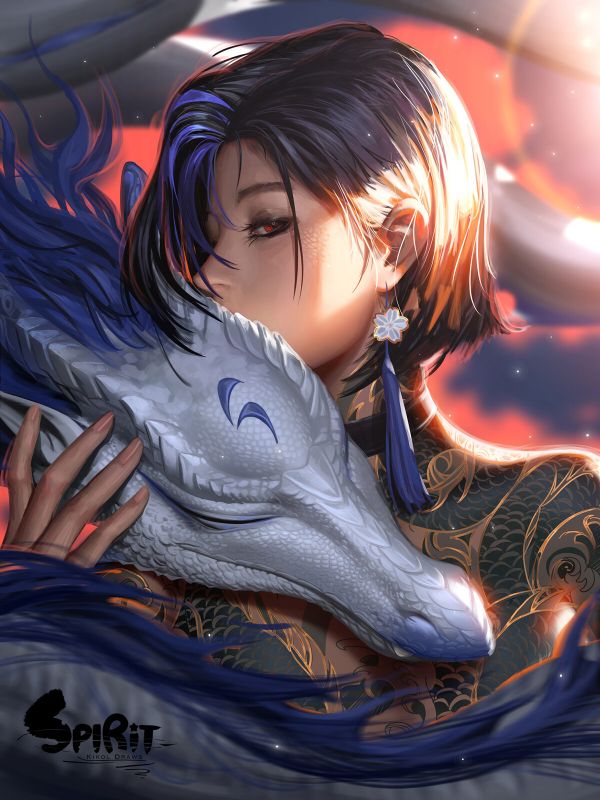 Liang Xing,digital art,artwork,illustration,women,dark hair