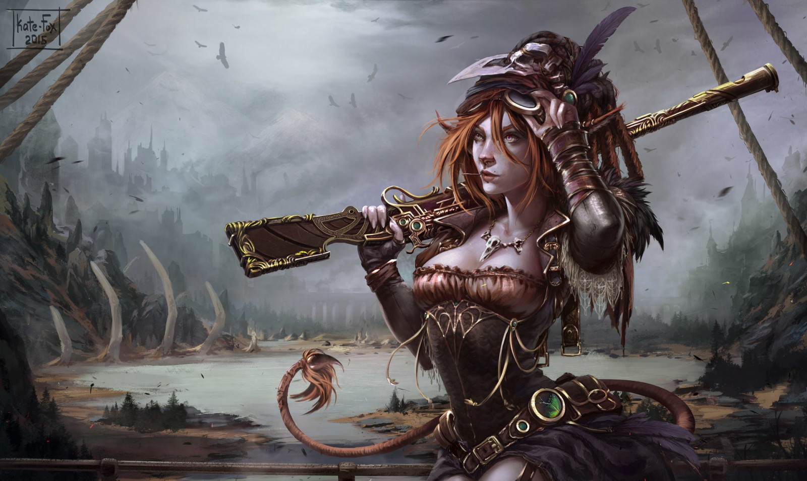 สุนัขจิ้งจอก, steampunk, ตำนาน, ภาพหน้าจอ, ขุนศึก, เกมพีซี, นักรบหญิง