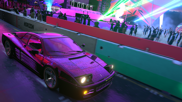 car,crowd,Forza Horizon 5,video games,CGI,Headlights