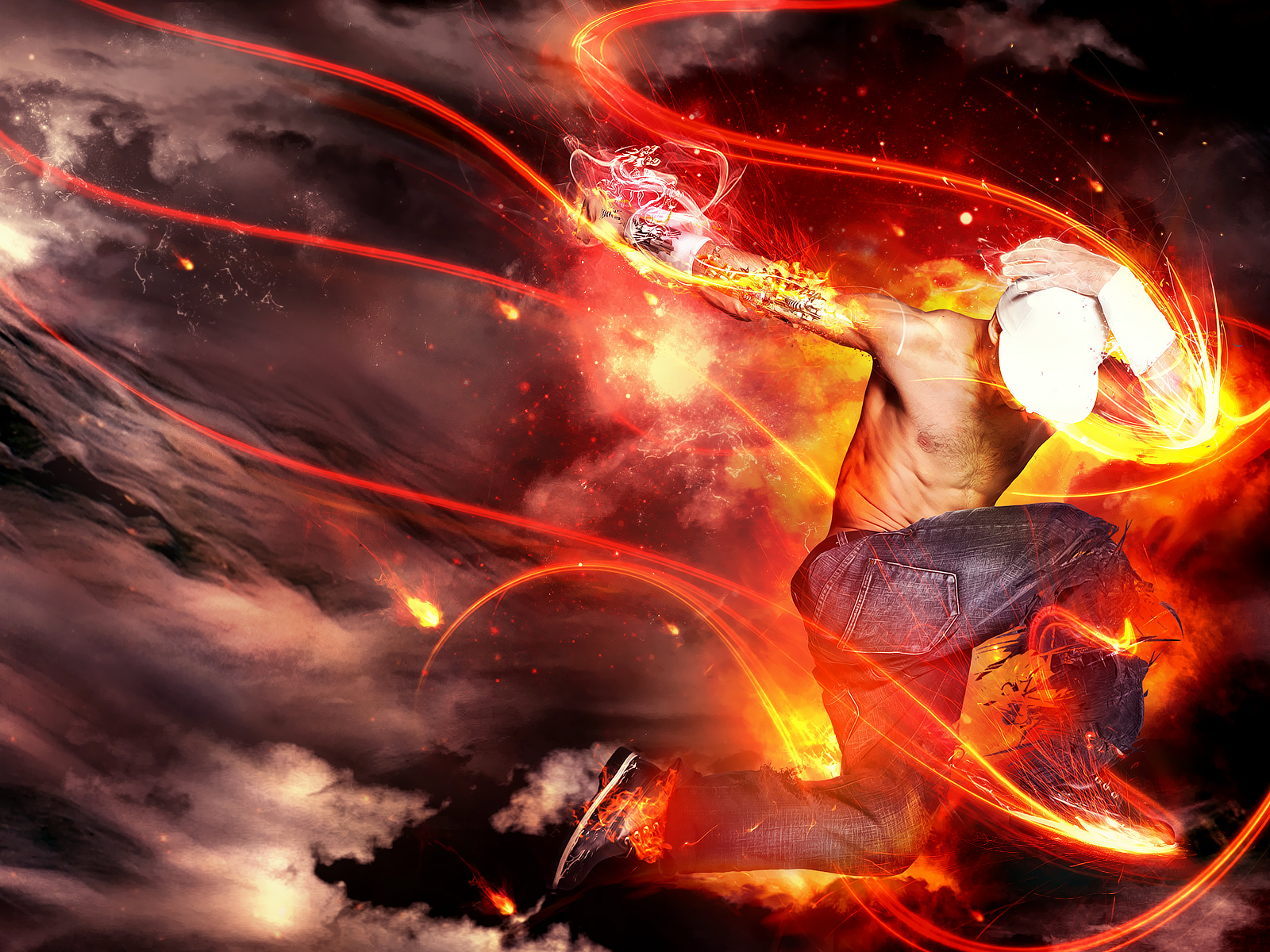 herrer, Digital kunst, kunstværk, jeans, brand, foto manipulation, linjer, figurer, danser, flamme, skærmbillede, computer tapet, skrifttype, ydre rum, geologisk fænomen