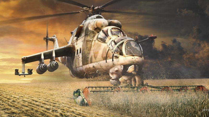 1920x1080 piksel,Resim,Helikopterler,mizah,Mil Mi 24
