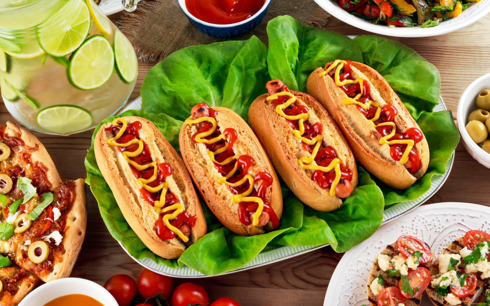 Wallpaper food, hot dogs, lunch, meal, cuisine, dish, produce