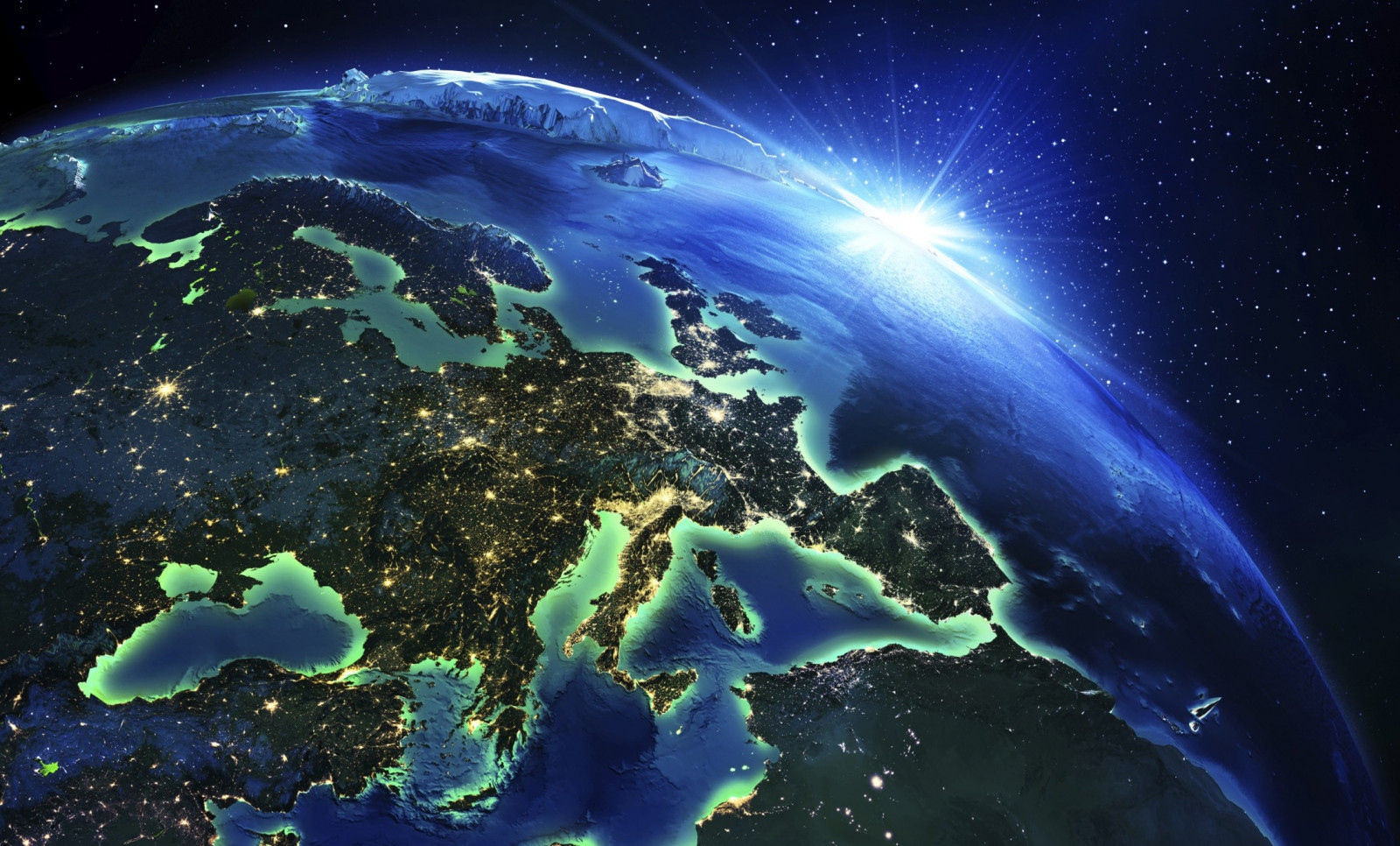 2230x1347 px, světla města, světadíly, Země, hora, prostor