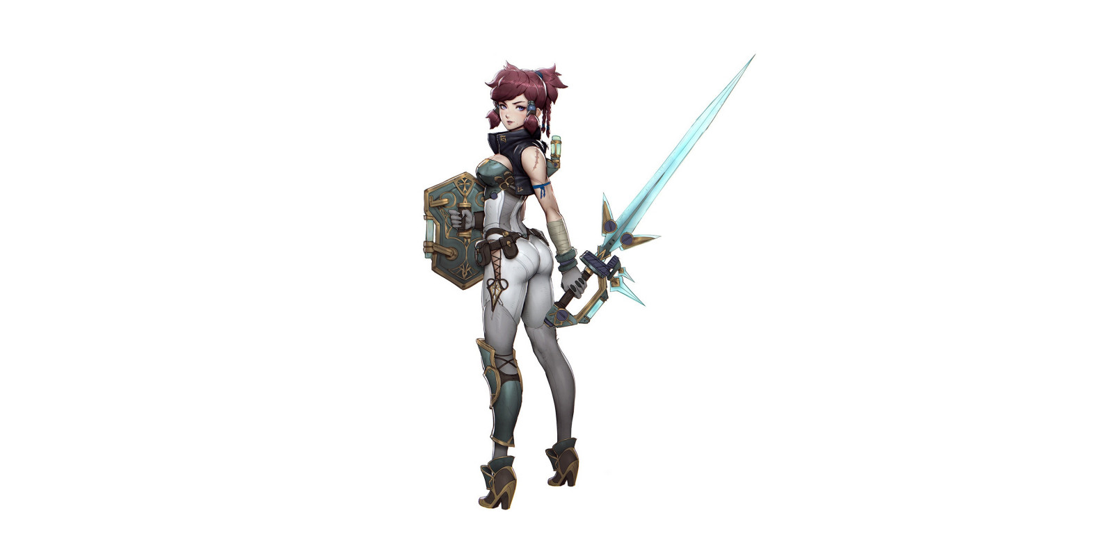 latar belakang putih, latar belakang yang sederhana, seni fantasi, gadis fantasi