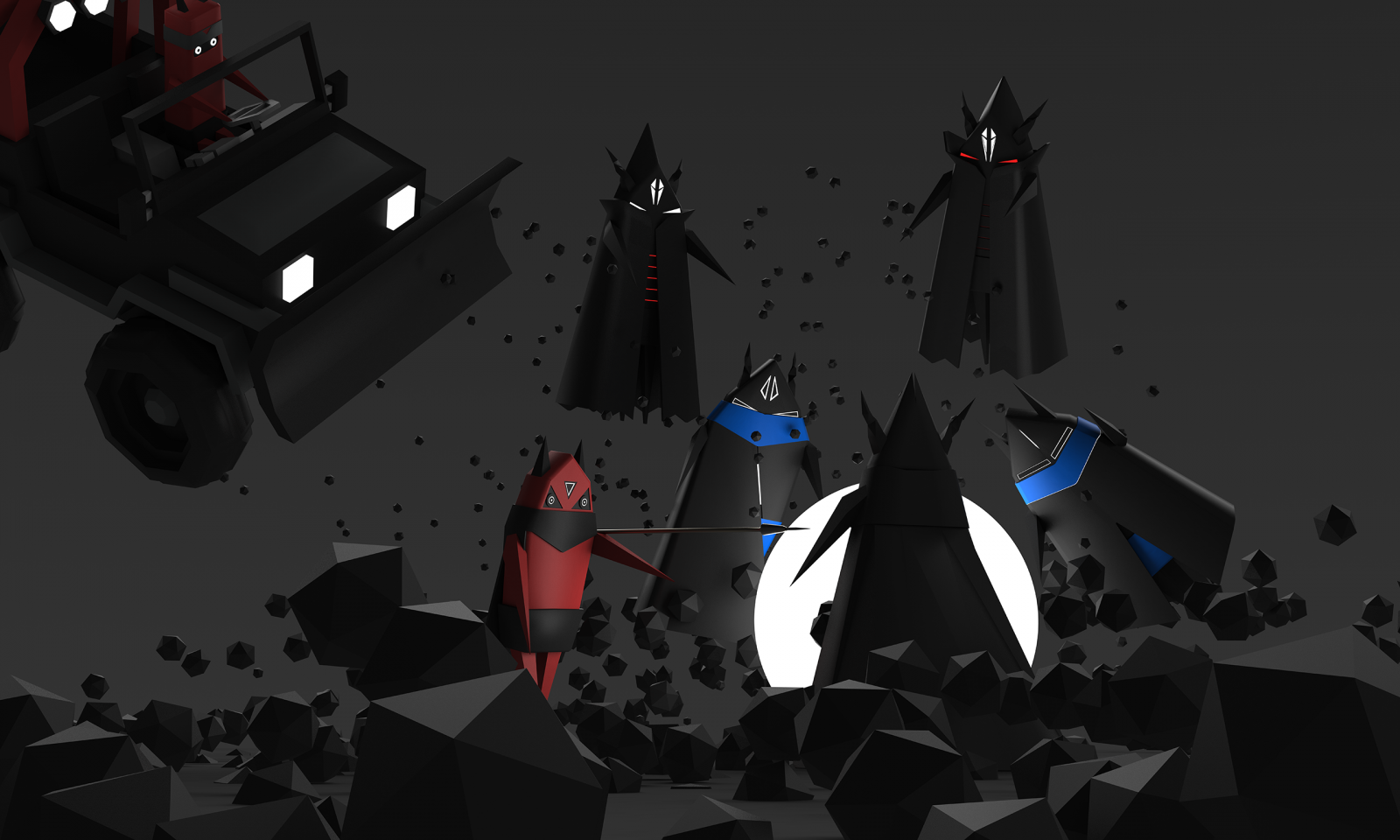 illustrazione, 3D, low poly, Desktop 3D, immagine dello schermo, mecha