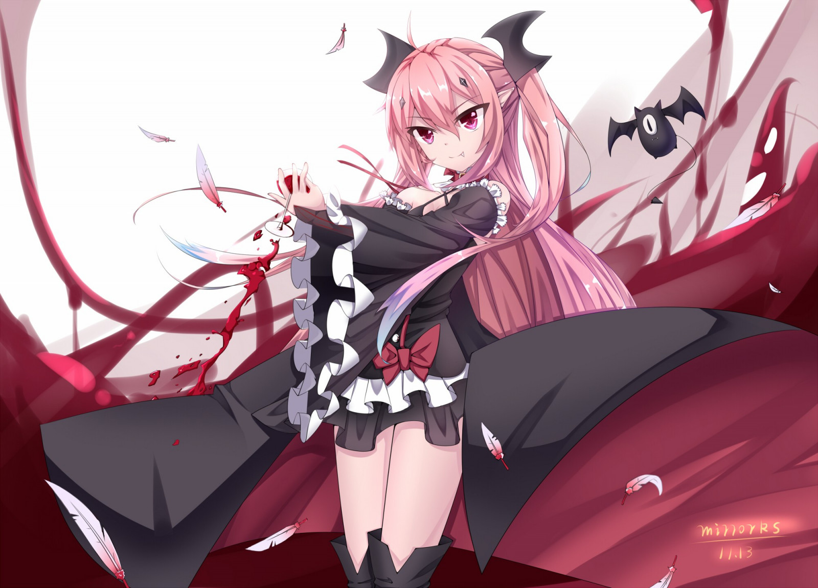 ภาพประกอบ, อะนิเมะ, สาวอะนิเมะ, การ์ตูน, Owari No Seraph, Krul Tepes, มังงะ, 2000x1439 px