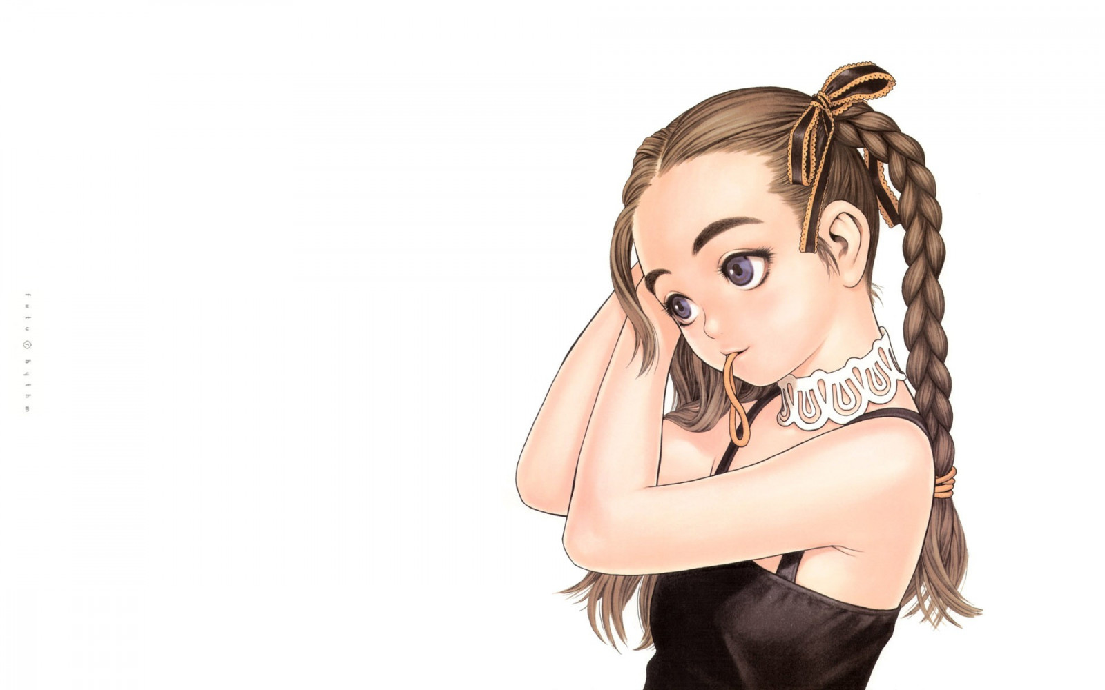 Wallpaper face, long hair, glasses, original characters, Murata Range