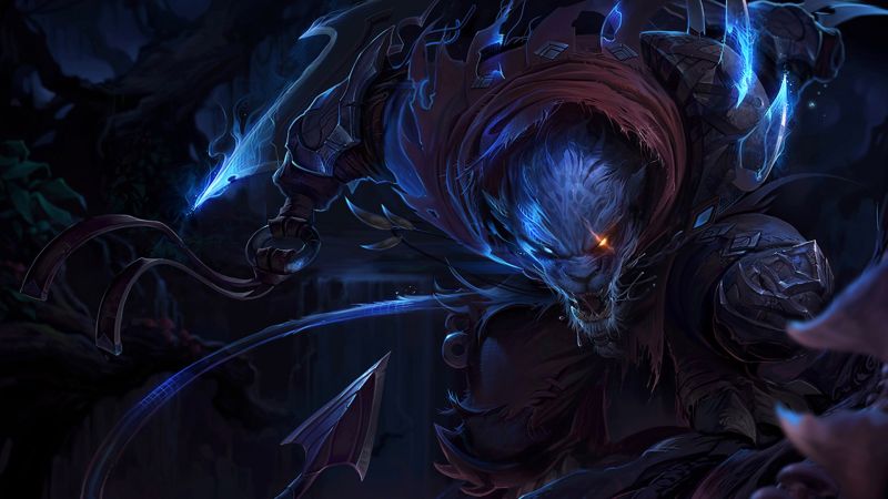 League of Legends, Rengar, tma, Snímek obrazovky, počítač tapeta, fiktivní postava League of Legends, Rengar, tma, Snímek obrazovky, počítač tapeta, fiktivní postava