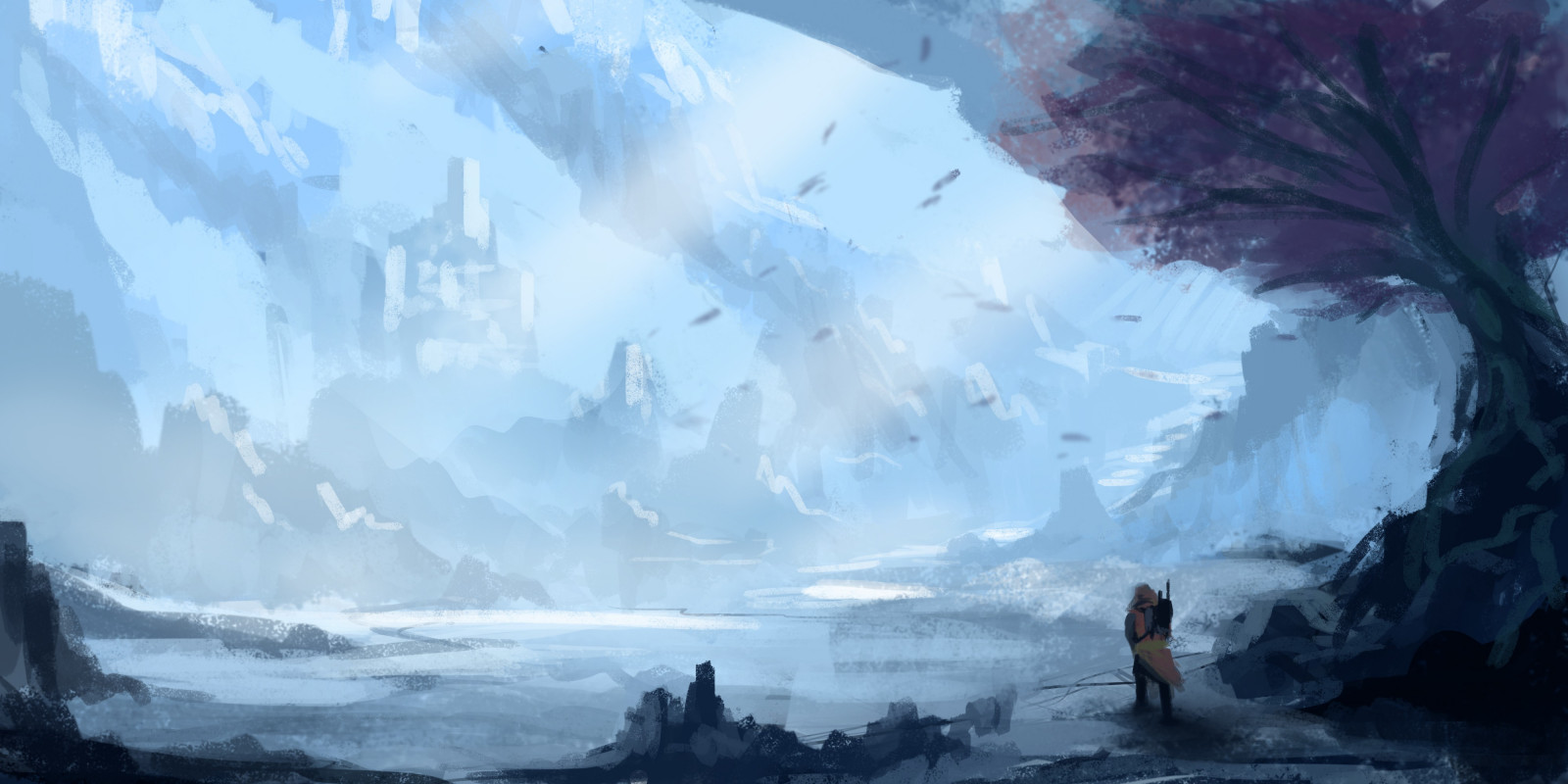 fantasy art, artwork, ijs-, Noordpoolgebied, Terrein, weer, Golf, screenshot, atmosferisch fenomeen, computer wallpaper, geologische fenomeen, wind golven