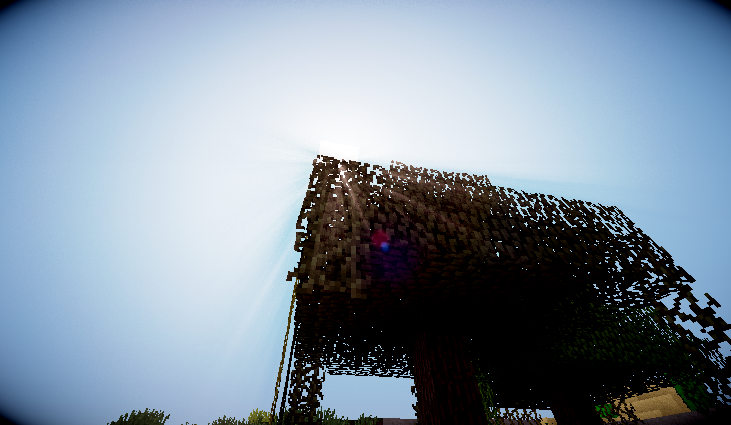 Wallpaper Minecraft, shaders, Sun 1440x838 visible 1358259 HD