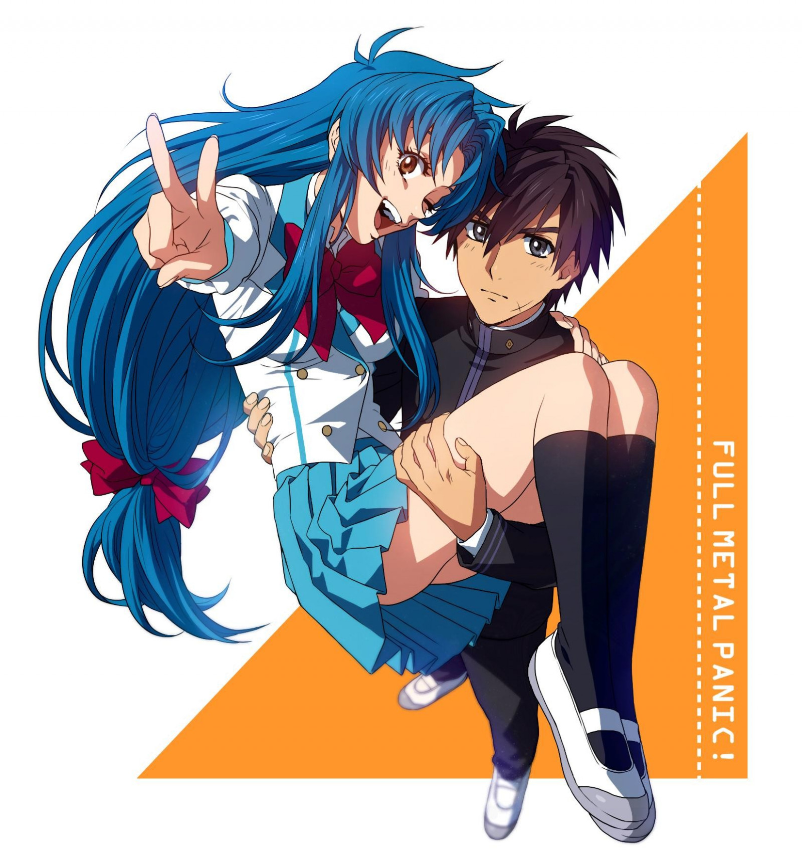 illustration, anime, tegneserie, Full Metal Panic, Sousuke Sagara, Chidori Kaname, mangaka