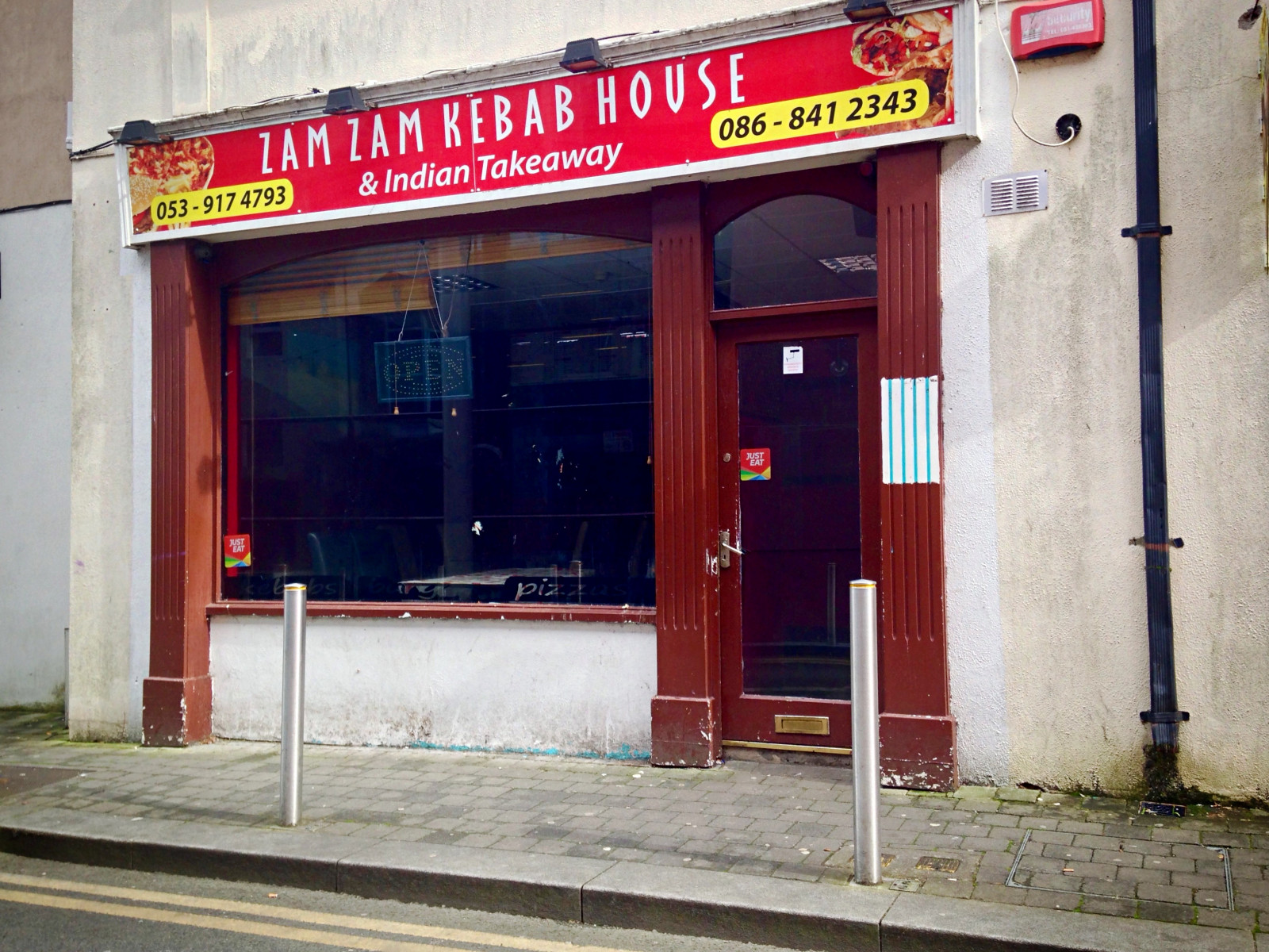 iPhone 5, wexford, odnést, indický, kebab, prodejna, okno, HWW, Fast Food, Irsko, irština, 2017onephotoeachday, Zamzam