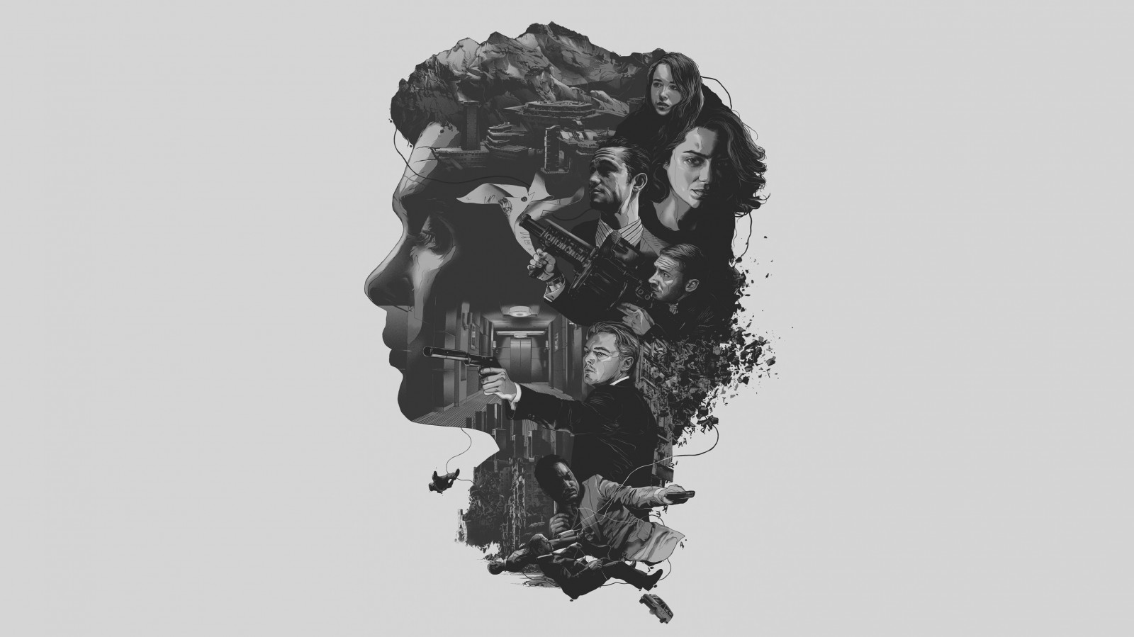 výkres, ilustrace, černobílý, minimalismus, umělecká díla, sochařství, fan art, počátek, UMĚNÍ, skica, Černý a bílý, monochromatické fotografování, font, 3213x1807 px