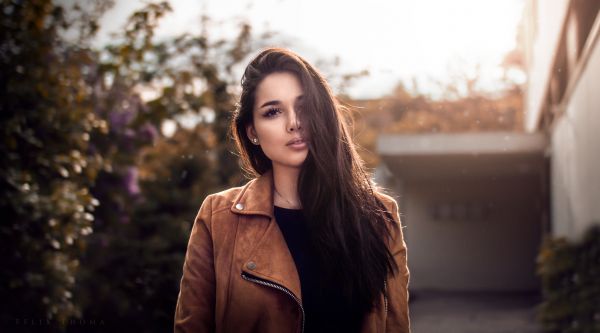 women,Felix Thoma,brunette,brown eyes,open mouth,looking at viewer