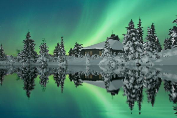 landscape,night,water,nature,reflection,winter