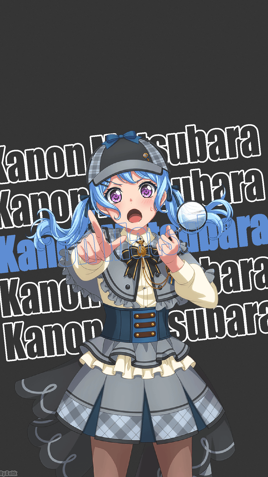 BanG Dream, fialové oči, modré vlasy