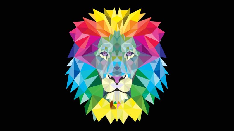 ilustración, león, origami, Obra de arte, ART, rueda ilustración, león, origami, Obra de arte, ART, rueda