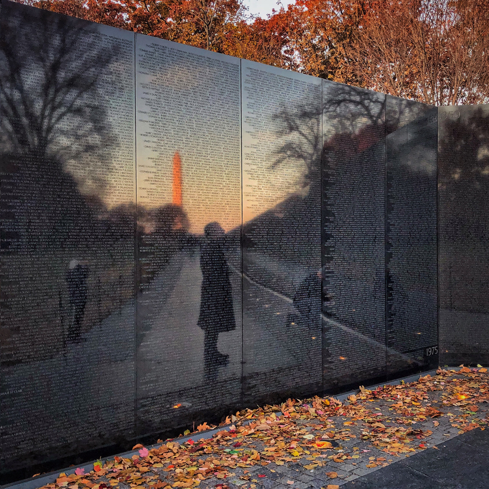 památník, Vietnam Veterans Memorial, podzim, Washington DC