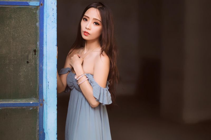 ženy, model, bruneta, holá ramena, asijský, náhrdelník