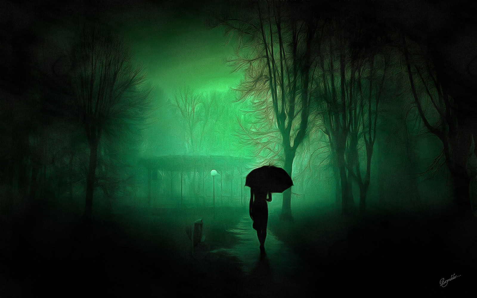 slunečnímu záření, les, noc, odraz, deštník, zelená, ráno, mlha, měsíční svit, atmosféra, jitřenka, půlnoc, světlo, mlha, tma, atmosférický jev, počítač tapeta