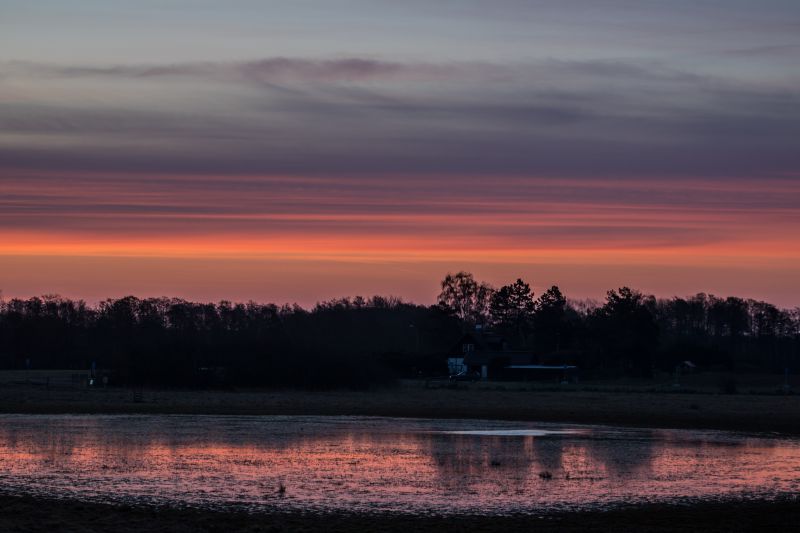 západ slunce, jezero, odraz, nebe, svítání, večer západ slunce, jezero, odraz, nebe, svítání, večer