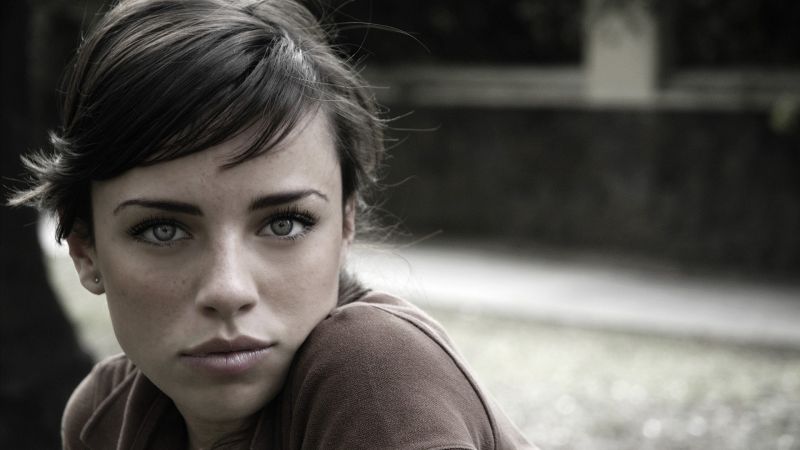 tvář, Černá, ženy, černobílý, model, portrét tvář, Černá, ženy, černobílý, model, portrét