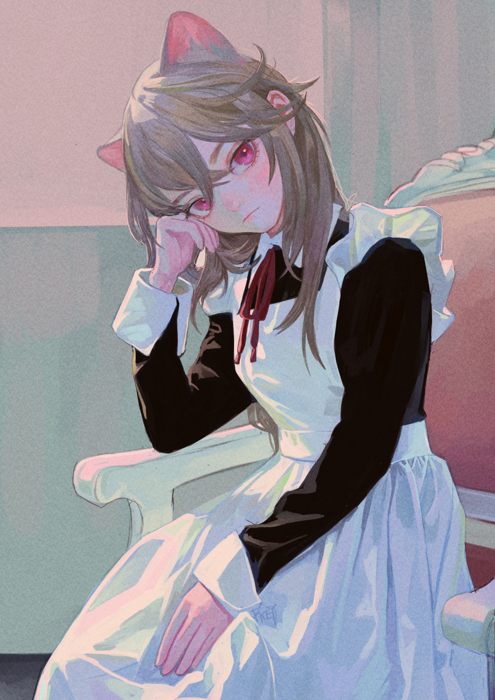 anime girls, looking at viewer