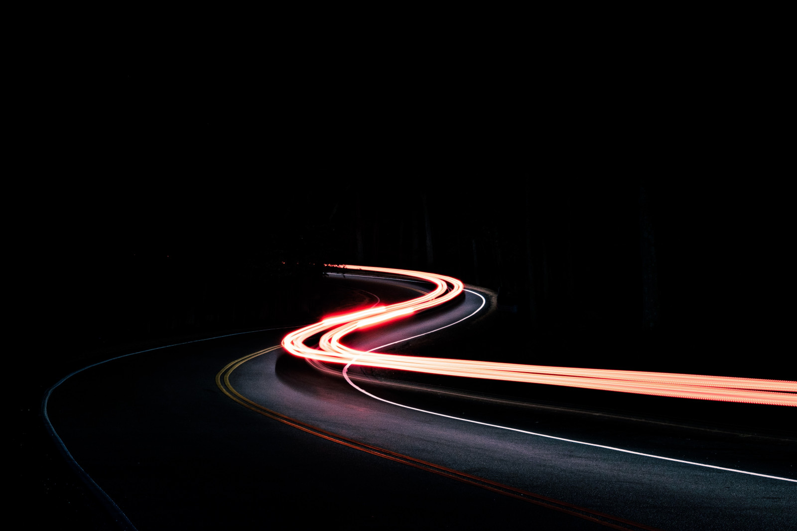 Wallpaper Turn, road, night, light 4534x3023 4kWallpaper 1185996