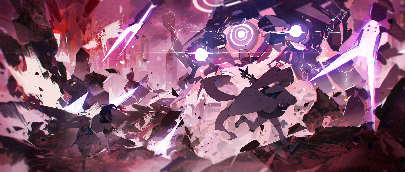 anime dívky, mechs, blue archive, Ultrawide