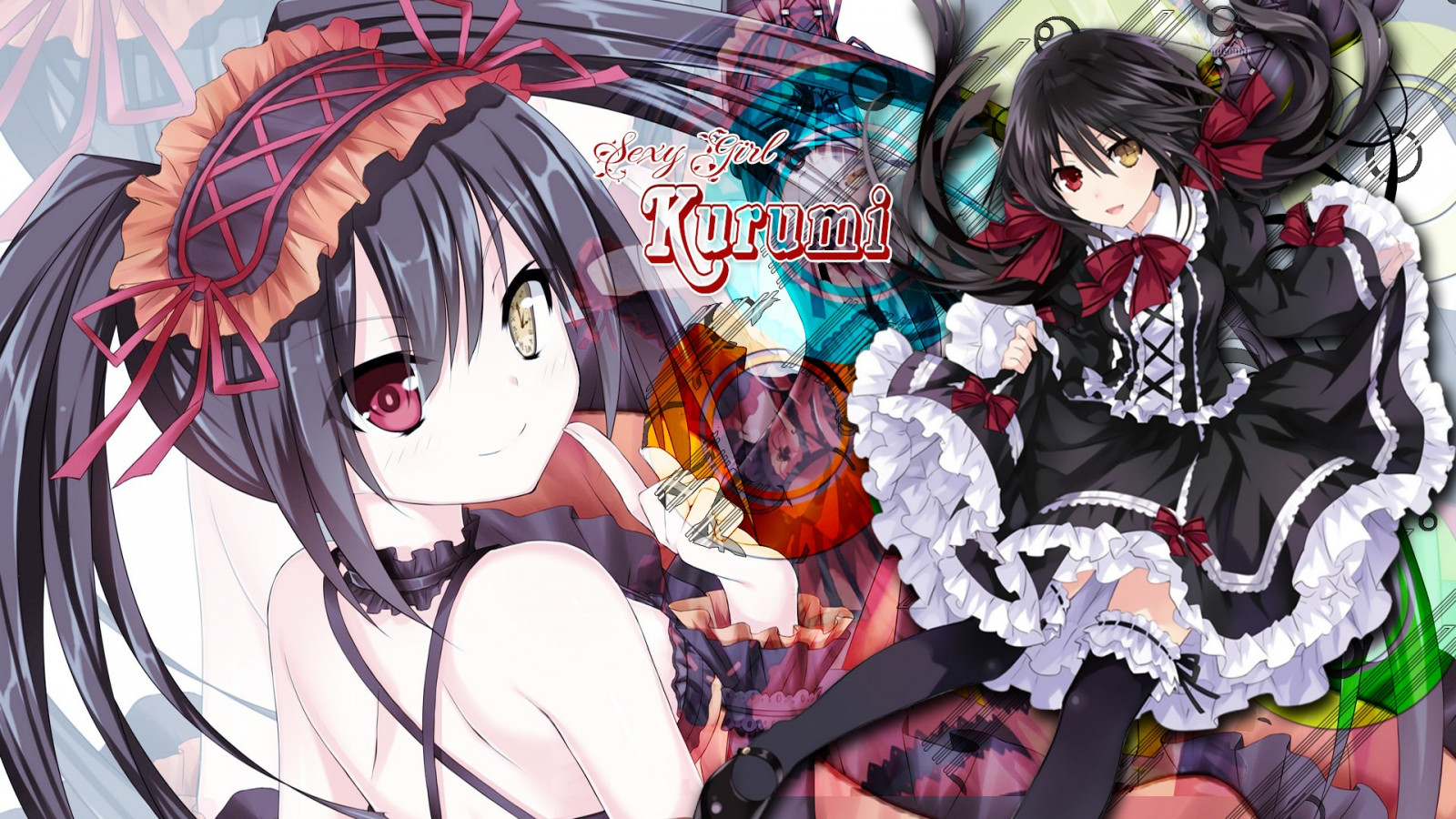 illustration, anime, Dato A Live, heterokromi, tegneserier, Tokisaki Kurumi, mangaka, tegneserie