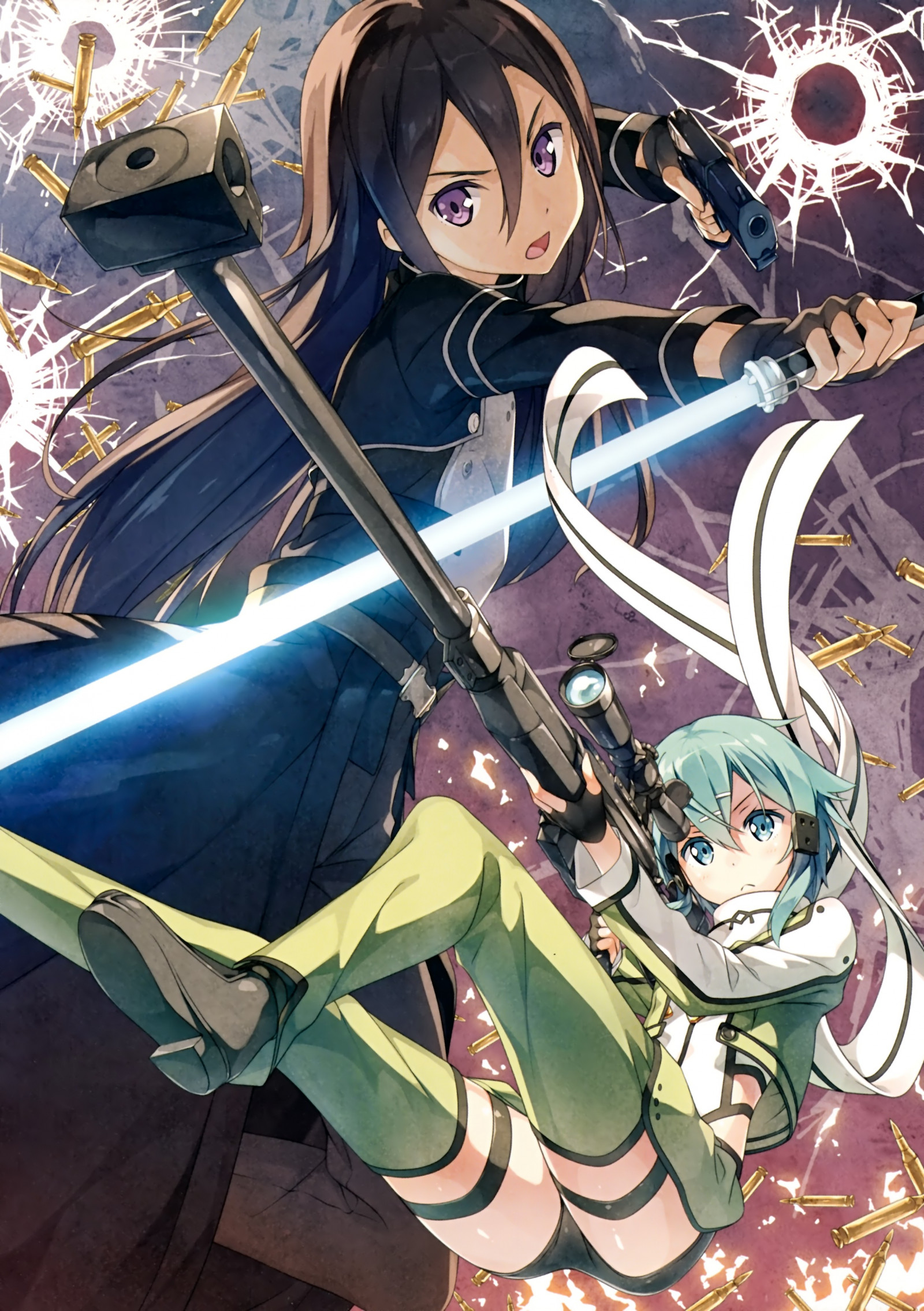 ilustrace, anime, Sword Art Online, Kirigaya Kazuto, Asada Shino, komiks, Gun Gale Online, mangaka, komiks, beletrie