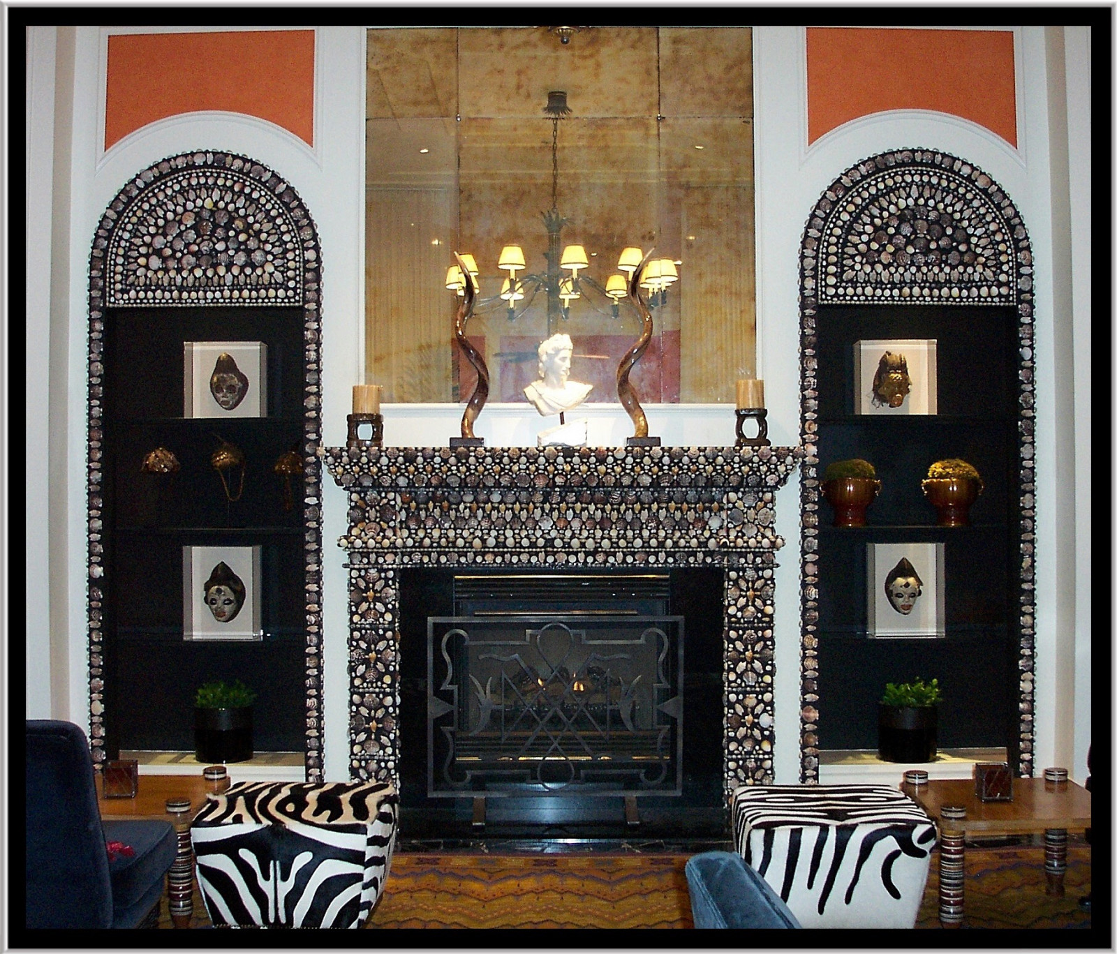 Vzhled interiéru, obývací pokoj, krb, nábytek, krb, domů, kaple, místo uctívání