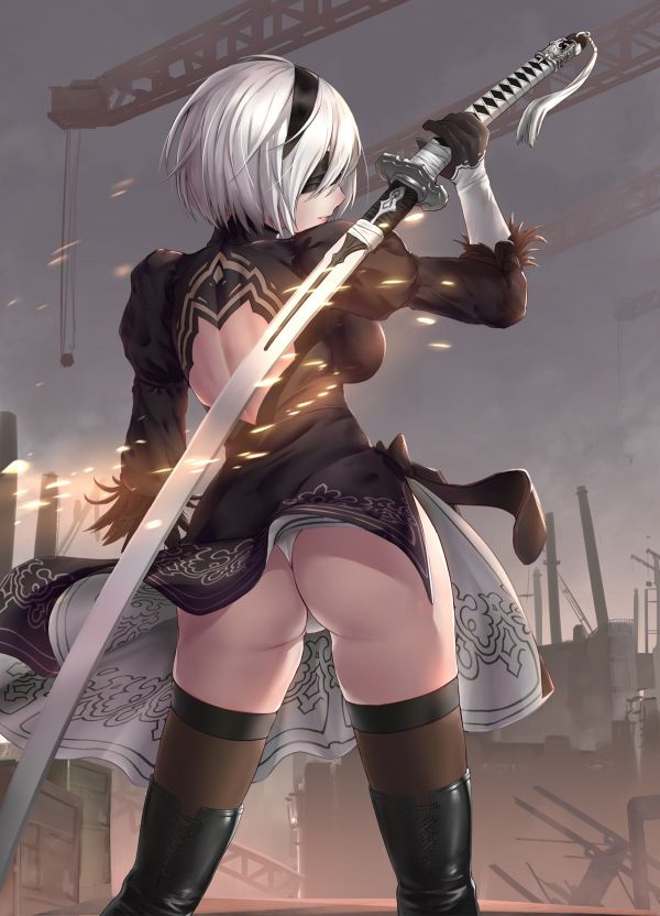 Eşek,elbise,Nier Automata,Uyluk tepeleri,kılıç,2B Nier Automata