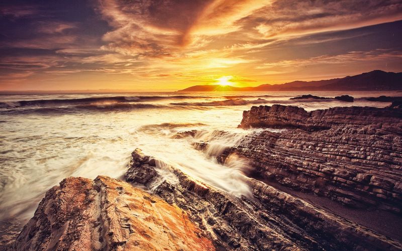 Sonnenlicht, Sonnenuntergang, Meer, Rock, Natur, Ufer Sonnenlicht, Sonnenuntergang, Meer, Rock, Natur, Ufer